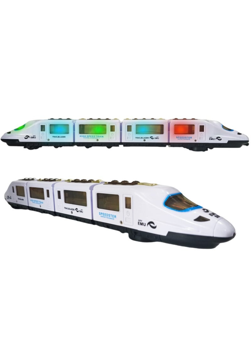 High Speed Battery operated Bullet Train Toys with Light and Labbaik Music PlaySet For Kids - Image 1