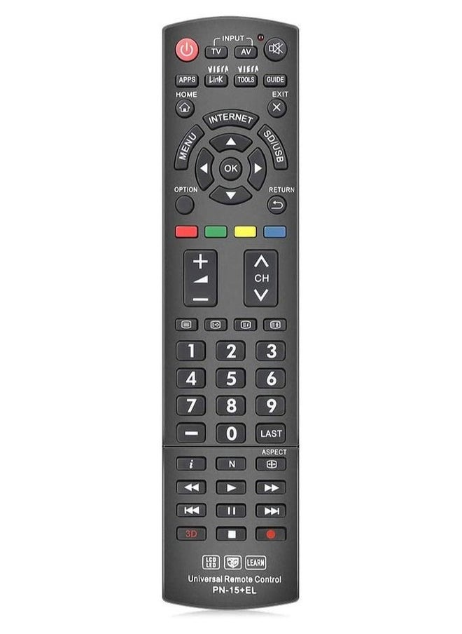 BURAQ - Universal Remote Control Compatible Replacement for Panasonic TV/VIERA Link/HDTV/ 3D/ LCD/LED, N2QAYB000485 N2QAYB000100 N2QAYB000221 N2QAYB00048 - Image 1