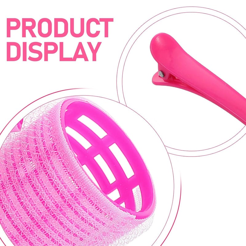 18pcs Plastic Hair Curlers and Jaw Clips Set Self-adhesive Rollers for Long and Short Hair Styling for Women and Bangs - Image 3