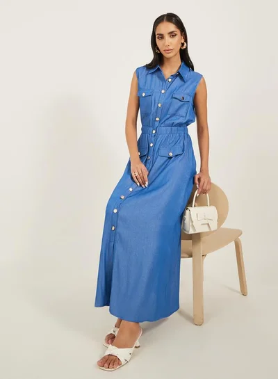 ستايلي فستان جينز بأزرار