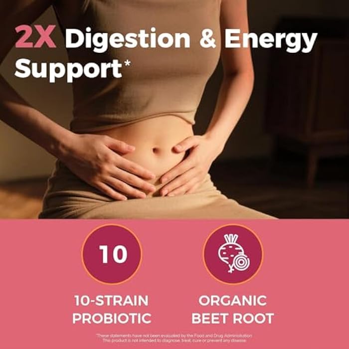 NewRhythm Probiotics for Women & Men 25 Billion CFU, with Organic Beet Root Extract, Nitric Oxide, Circulation, Energy & Heart Health, All Natural, Vegan, Non-GMO, 30 Caps - Image 4