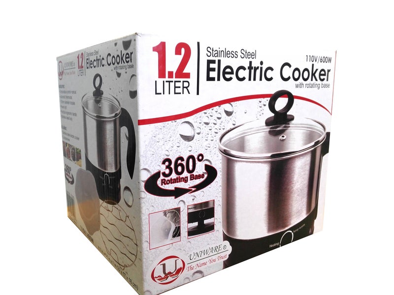 UNIWARE 70019 Uniware 1.2 Liter Stainless Steel 304 Electric Cooker With Rotating Base - Image 5