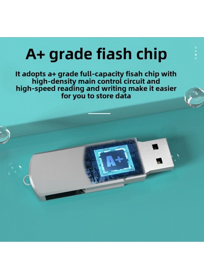 Lettering Rotating USB Flash Disk 16G Car 32G USB Flash Disk 3.0 Metal 8G Lettering USB Flash Disk 64G High Speed USB Flash Disk 128g-Capacity:64GB - Image 4