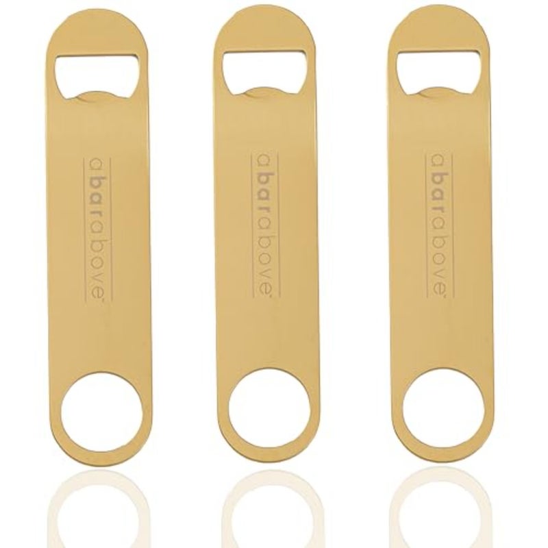Bottle Opener, Bartender Tool, Flat Bar Blade Speed Opener, Heavy Beer Cap Lifter With Thumb Hole, Dishwasher Safe Rust Resistant, Bartender Accessories,,Pack of 3 - Image 1
