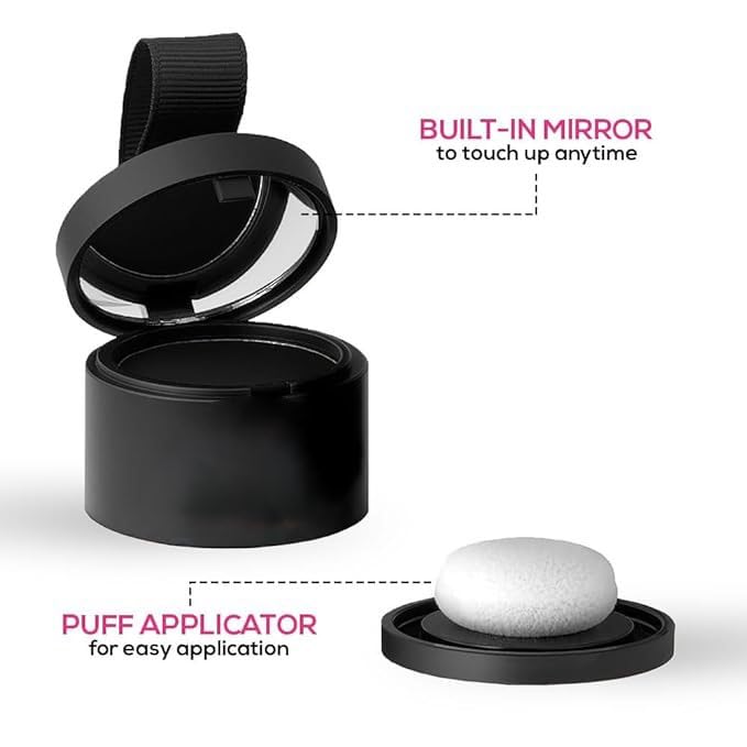Hair Powder Black Helps Cover Grey Roots Bald Spots Instantly Highly Pigmented Fuller and Denser LongLasting Matte Finish Fine Powder for Flawless Application 4gm - Image 2