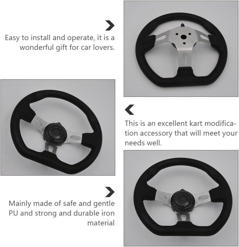 Veemoon -road Racing Steering Wheel 270mm Pu Foam Modified Racing Steering Wheel for Go-kart and Car Interior Accessories - Image 3