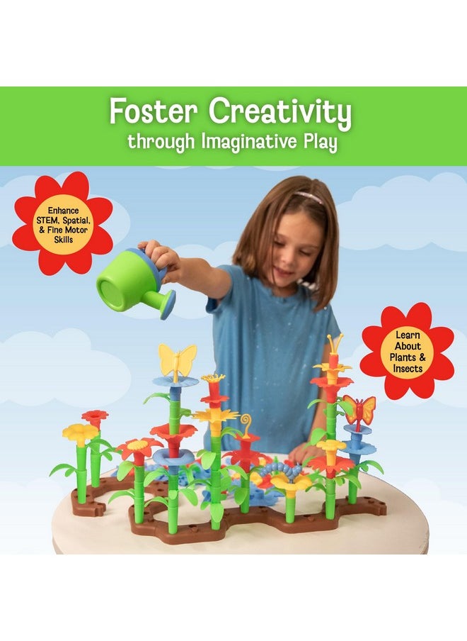 Mindware MindWare Flower Building Toy Set for 3 4 5 6 7 Year Old Girls and Boys, Preschool and Kindergarten STEM Educational Building Toys for Kids Ages 4-8, Flower Garden Building Toy with Storage Case  - Image 4