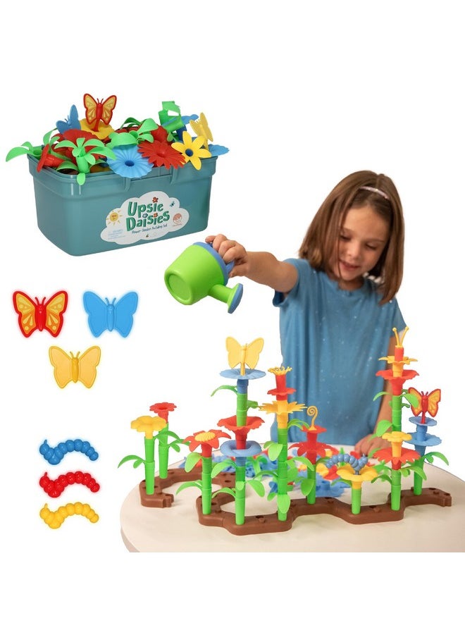 Mindware MindWare Flower Building Toy Set for 3 4 5 6 7 Year Old Girls and Boys, Preschool and Kindergarten STEM Educational Building Toys for Kids Ages 4-8, Flower Garden Building Toy with Storage Case  - Image 1