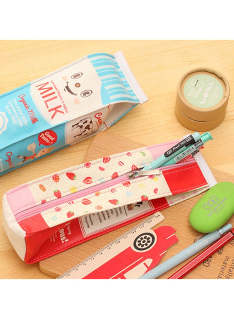 إسكدنيا مقلمة إبداعية ولطيفة ذات سعة كبيرة، مقلمة محاكاة مريحة ومثيرة للاهتمام، محفظة عملات معدنية مقاومة للماء وحافظة مقلمة (الحليب الأزرق الفاتح) - Image 3