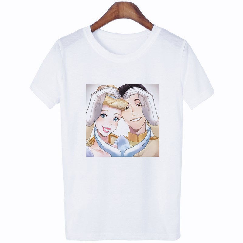 [Spot] Supply Of Cartoon Men'S And Women'S Love Printed Short Sleeve T-Shirt Women'S Jacket T-Shirt Manufacturers - Image 3