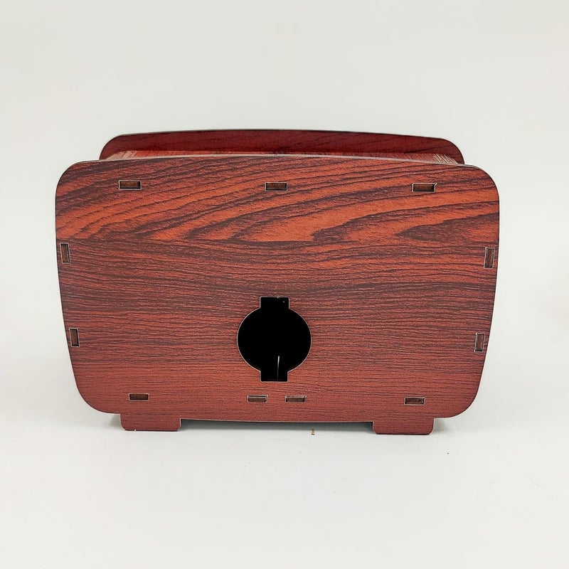 MeeCraft Vintage Radio Design Wooden Tip Box 20x15x7 cm Money Box for Restaurant and Hotel Collection Brown and Beige - Image 4