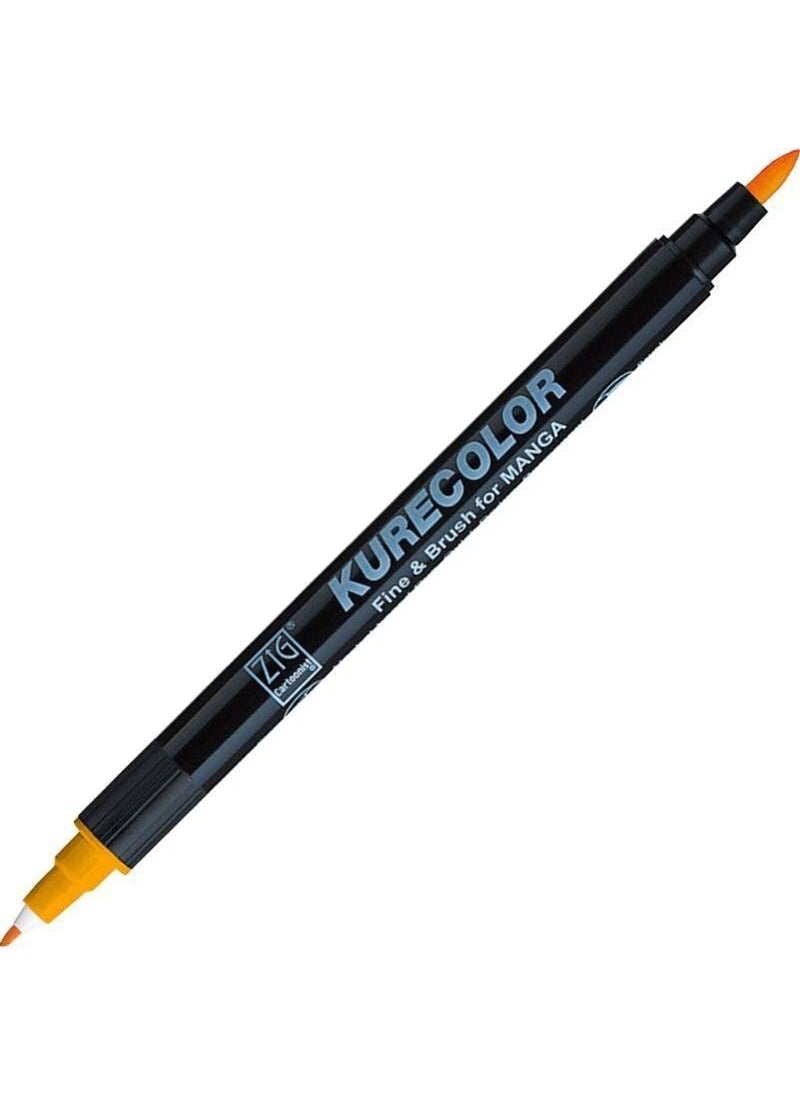 Zig Kurecolor Fine&brush For Manga Double Sided Pen N:404 Bright Yellow  - Image 1