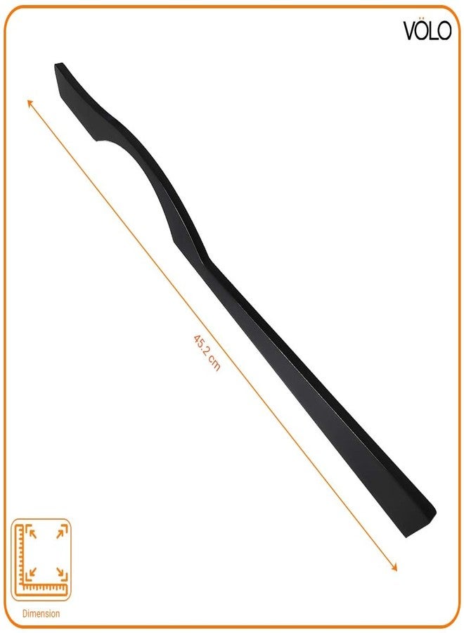 VOLO Black Finish Wardrobe Handle, Wardrobe Door/Cabinet Door/Drawer Pull Handle/Door Pull Handle for Kitchen/Office/Bedroom/Winodw Sliding Closet. Satin Black Finish (SAC-39 18 Inch, 2) - Image 2