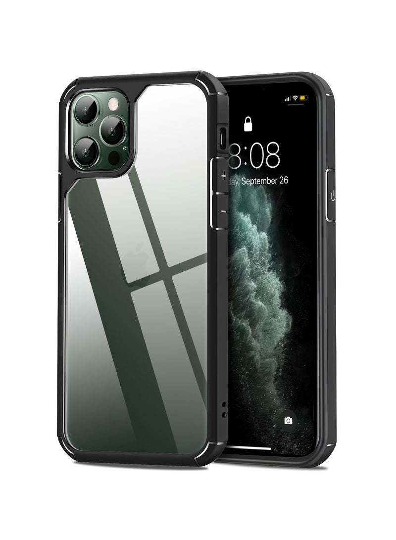 UCHUANG iPhone 11 Pro Max Case Clear Cover Ultra Thin Silicone Shockproof Hard Back Cases Transparent Protective Slim Phone Case for Apple iPhone 11 Pro Max 6.5 inch - Black - Image 1