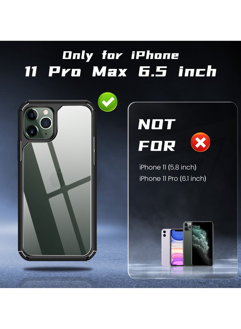 UCHUANG iPhone 11 Pro Max Case Clear Cover Ultra Thin Silicone Shockproof Hard Back Cases Transparent Protective Slim Phone Case for Apple iPhone 11 Pro Max 6.5 inch - Black - Image 4