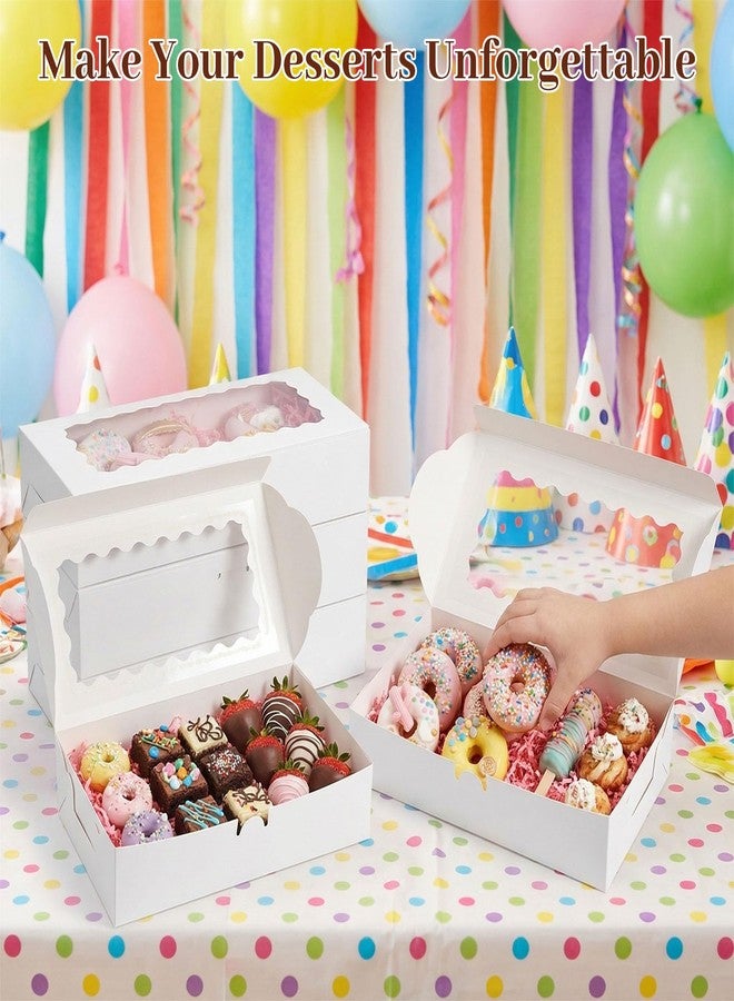 VGOODALL 8PCS Cookie Boxes, 12x5.5x2.6Inches White Bakery Boxes with Window Cupcake Containers for Pastry Candy Cupcake Strawberry, Party Supplies - Image 5