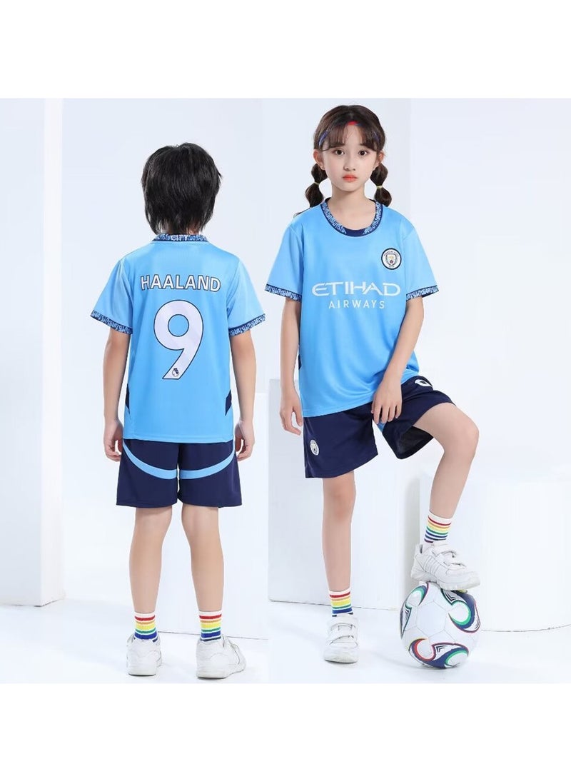 M MIAOYAN Haaland Manchester City Football Club Kids Football Jersey Set - Image 3