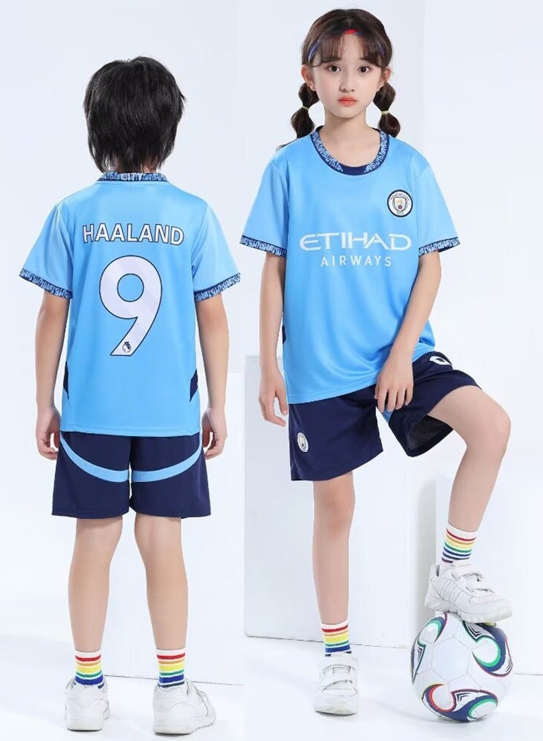 M MIAOYAN Haaland Manchester City Football Club Kids Football Jersey Set - Image 1