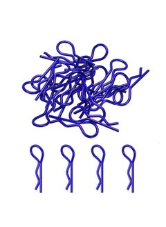 20Pcs 30-Degree Angle Rc Body Clips Bent Springy R Pins 23X1.2X9.4Mm For All 1/8 1/10 Scale Model Rc Car Crawler Truck Shell Replacement(Blue)