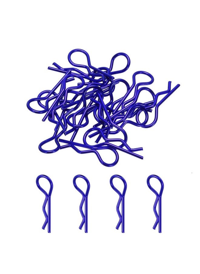 MECCANIXITY 20Pcs 30-Degree Angle Rc Body Clips Bent Springy R Pins 23X1.2X9.4Mm For All 1/8 1/10 Scale Model Rc Car Crawler Truck Shell Replacement(Blue)  - Image 1