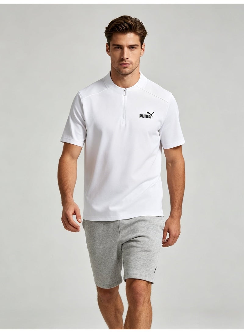 بوما PUMA Men’s White Quarter-Zip Performance Tee | Sporty Essential - Image 3
