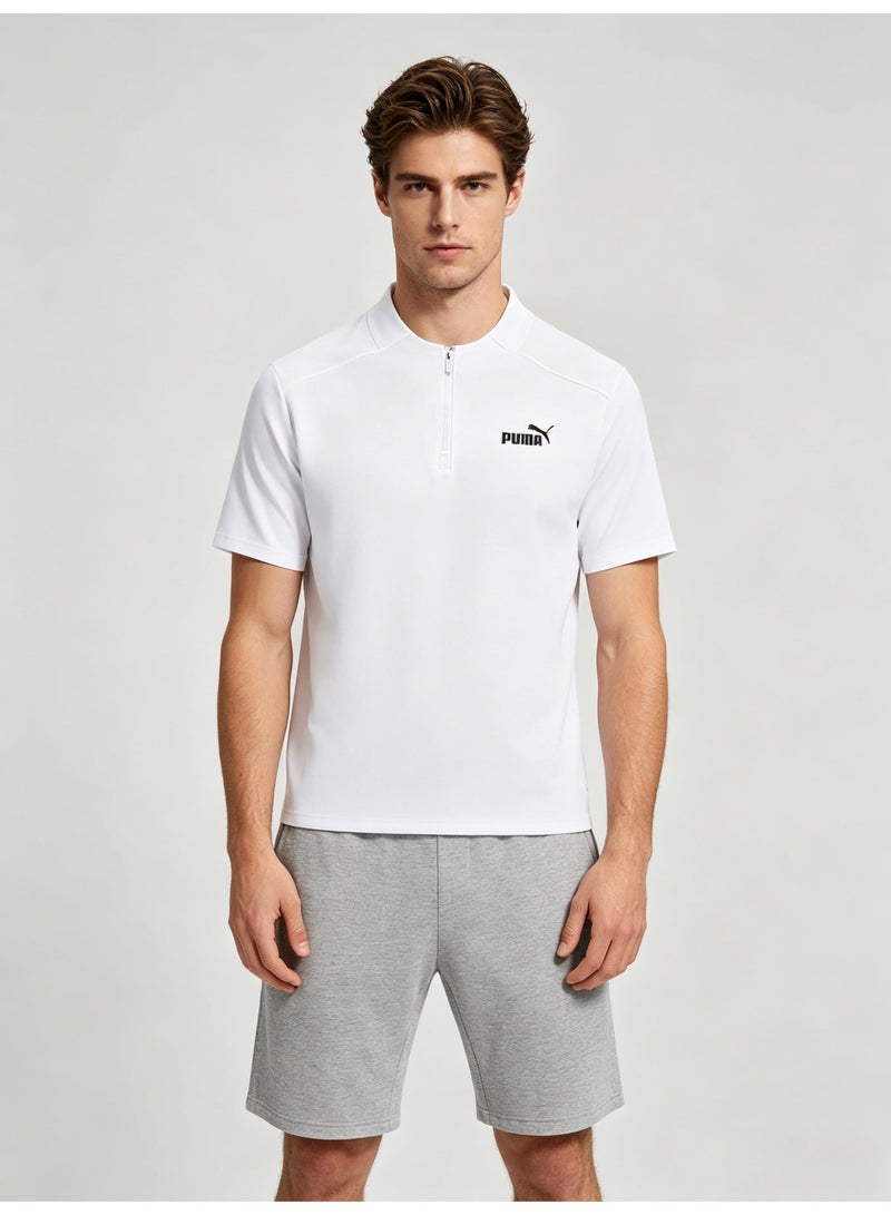 بوما PUMA Men’s White Quarter-Zip Performance Tee | Sporty Essential - Image 4