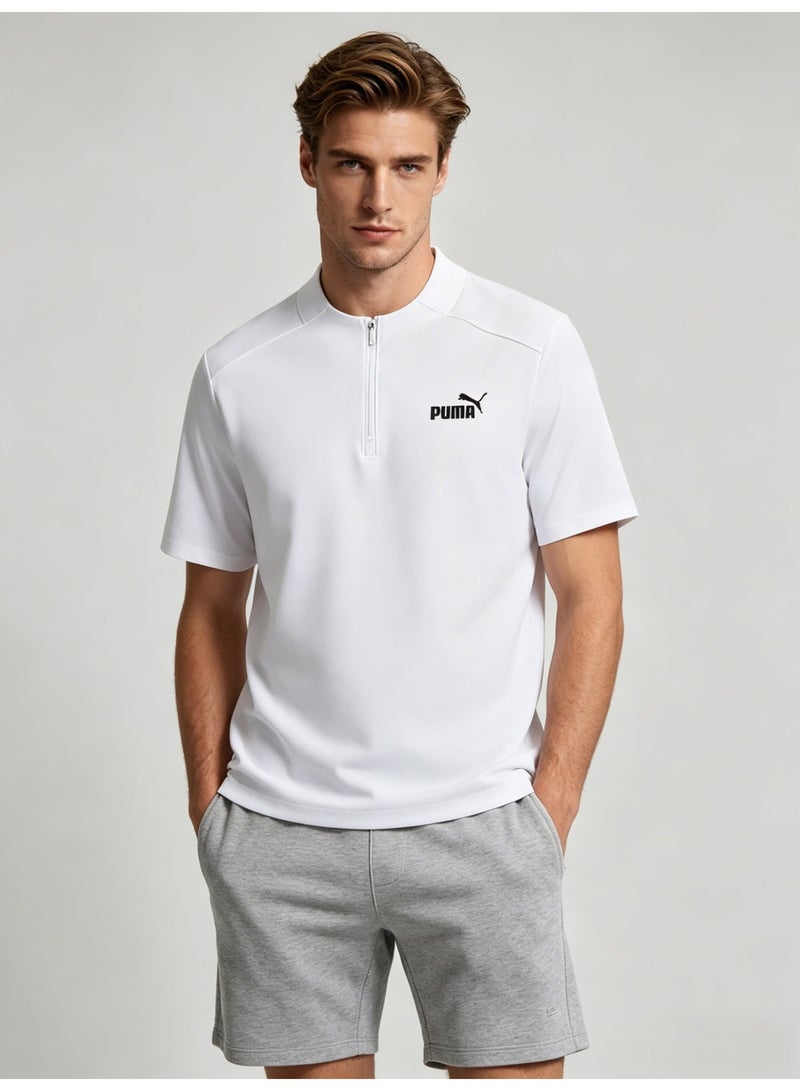 بوما PUMA Men’s White Quarter-Zip Performance Tee | Sporty Essential - Image 5