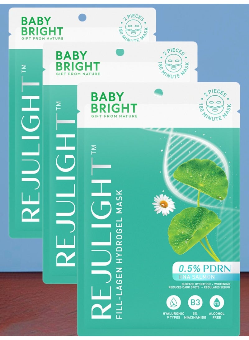 بيبي برايت 3 قطع قناع ريجولايت فيل لاجين هيدروجيل من بيبي برايت 20جرام قناع مسك تايلاندي مبتكر بتصميم طبقات منفصلة غني بمركب PDRN (مستخلص حمض السالمون 0.5%) ليساعد على تجديد البشرة بعمق واستعادة نضارتها معزز بتركيبة قوية تحتوي على النياسيناميد ومستخلص سنتيلا أسياتيكا لتقليل البقع الداكنة والاحمرار مع شد ملمس البشرة وتحسين مرونتها بفضل احتوائه على 9 أنواع من حمض الهيالورونيك، يحبس الرطوبة داخل البشرة ويمنحها ترطيبًا طويل الأمد  بينما يعمل مركب السيراميد على تقوية حاجز البشرة وحمايتها من الجفاف كما يساهم مستخلص البابونج وأسيتيل هيكسابيبتيد-8 في تهدئة البشرة وتقليل التجاعيد وتأخير علامات الشيخوخة  لتتمتعي بمظهر صحي  متوهج  وشاب بشكل طبيعي - Image 1
