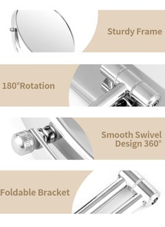 GoldenLike Wall Mounted Makeup Mirror, 8" Vanity Mirror 1x/5x Magnifying Mirror with 360° Rotation Bathroom Mirror Double Sided Extended Arm Shaving Mirror Cosmetic Mirror for Makeup Bathroom Gift（No Light）  - Image 5