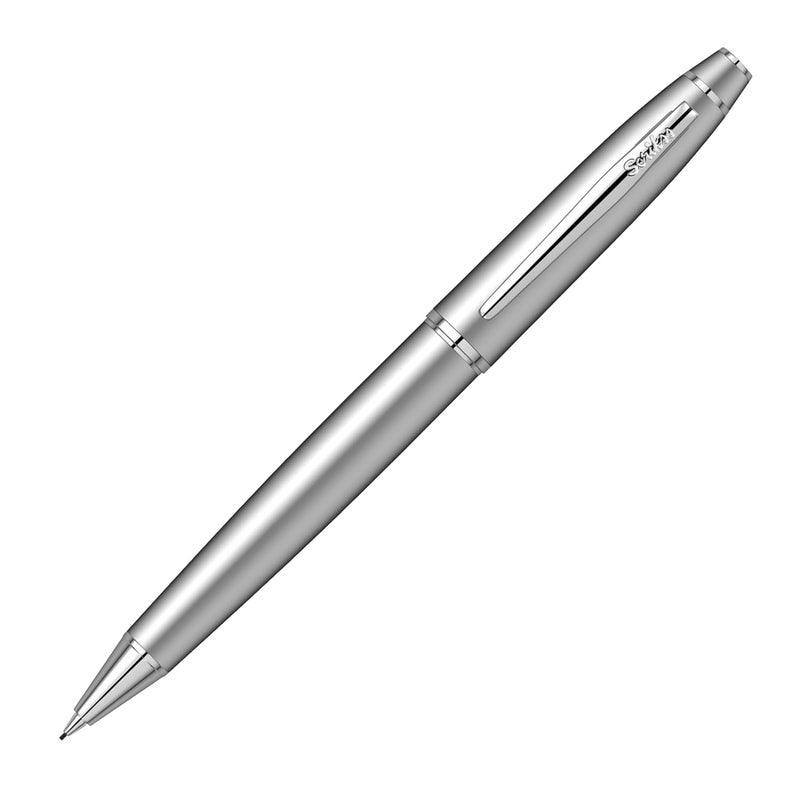 Scrikss 07mm Mechanical Lead Pen Pencil Matt Chrome Plated Brass Body Chrome Plated Trims Twist Mechanism Noble 35 Series Modern and Elegant Pen Ideal for Gifting Using in Office Home - Image 1
