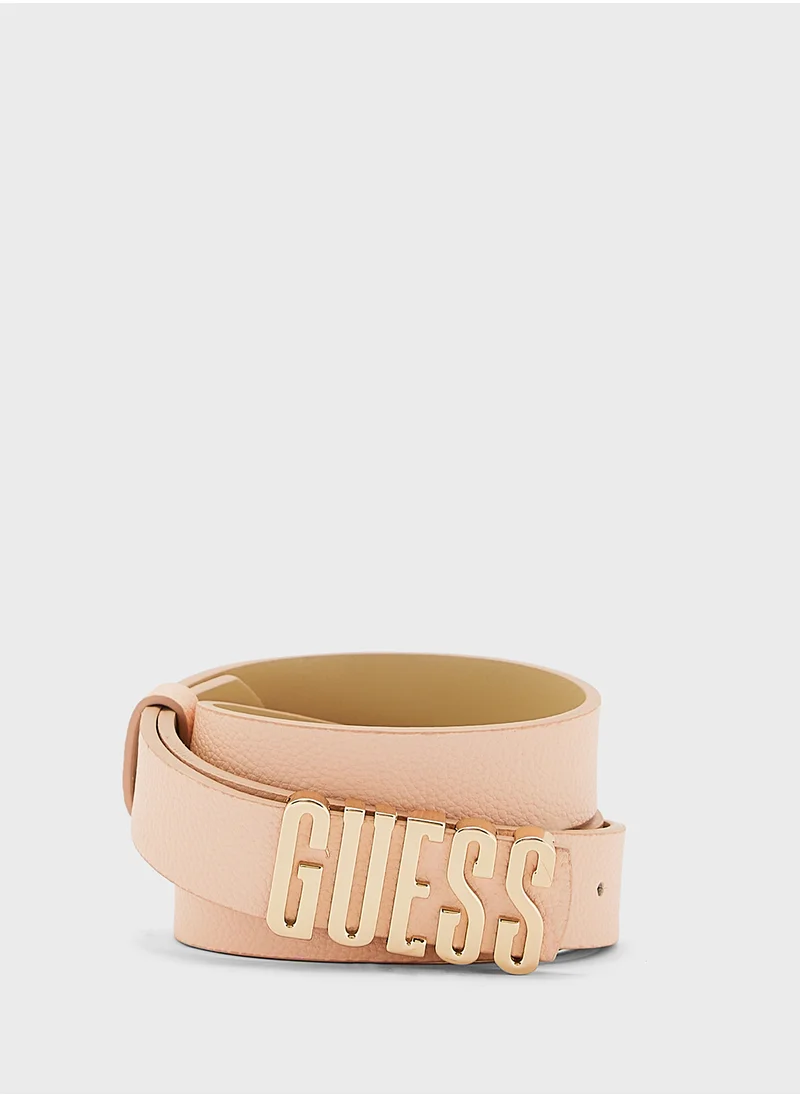 GUESS Logo Detailed Allocated Hole  Belt