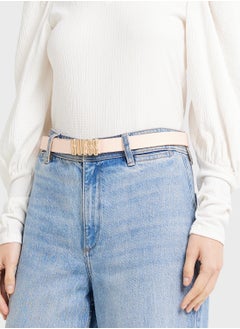 GUESS Logo Detailed Allocated Hole  Belt  - Image 3