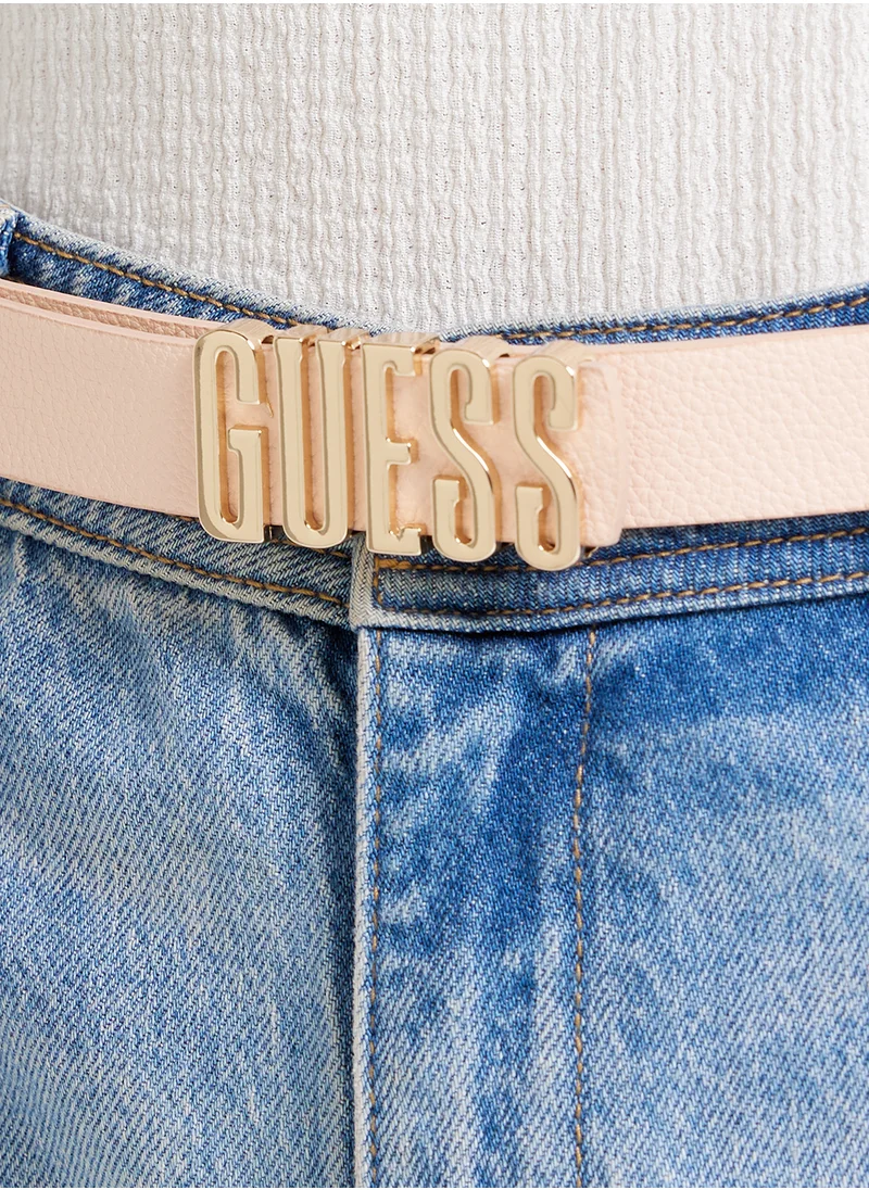 GUESS Logo Detailed Allocated Hole  Belt
