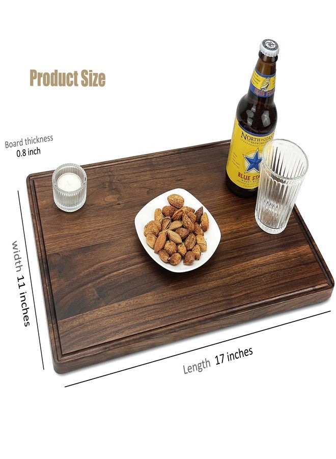 MAGIGO 17 x 11 Inches Rectangle Walnut Wood Cutting Board for Kitchen, Wooden Chopping Board With Juice Grooves - Image 2