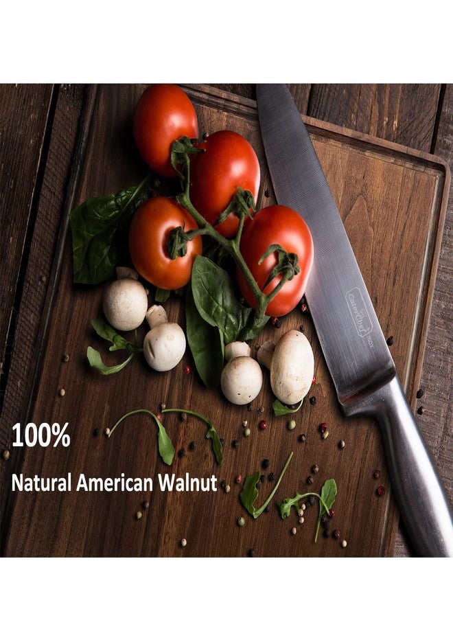 MAGIGO 17 x 11 Inches Rectangle Walnut Wood Cutting Board for Kitchen, Wooden Chopping Board With Juice Grooves - Image 4