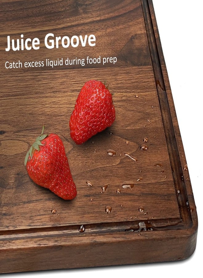 MAGIGO 17 x 11 Inches Rectangle Walnut Wood Cutting Board for Kitchen, Wooden Chopping Board With Juice Grooves - Image 3