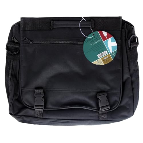 Pro Art, 15-inch x 12-inch x 2-3/4-inch Art Supply Messenger Bag, Black - Image 1