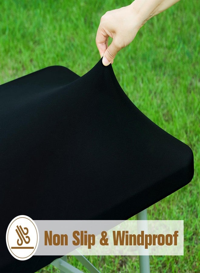 NEWISHER Fitted Rectangle Tablecloth 24 x 48 Inch Elastic Table Cloth for 4ft Table, Stretch Spandex Table Cover Black Washable Polyester Table Top Cap Cover for Dining Picnic Camping Indoor and Outdoor - Image 3
