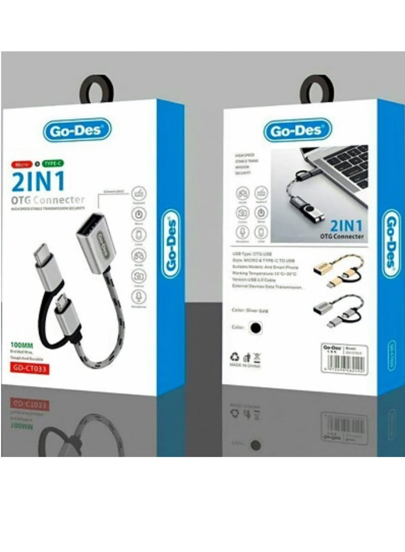 GO-DES GD-CT033 Convertor from USB To Type-C and Micro - Image 2