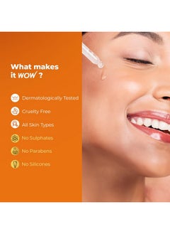 WOW Skin Science Brightening 20% Vitamin C Face Serum | Boost Collagen And Elastin For Anti Aging Skin Repair | For Dark Circles Fine Lines | Glowing Skin | Hydrates | 30 Ml | Pack Of 3  - Image 3