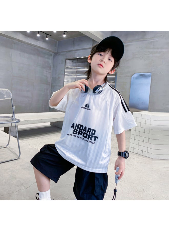 Boys' Summer Korean Style Loose Sports Short-sleeved T-shirt  New Arrival Children's Summer Quick-drying Half-sleeved Top For Boys