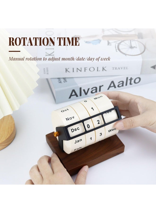 general Wooden Perpetual Calendar for Office Desk Decor, Rotary Perpetual Desk Calendar, Countdown Desktop Calendar for Office School - Image 4