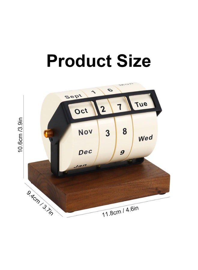 general Wooden Perpetual Calendar for Office Desk Decor, Rotary Perpetual Desk Calendar, Countdown Desktop Calendar for Office School - Image 5