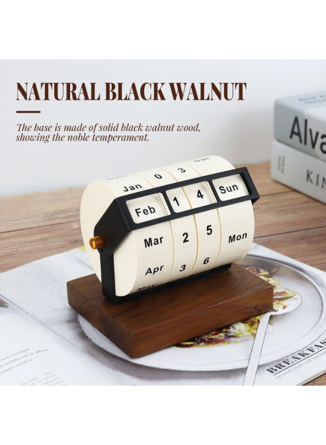 general Wooden Perpetual Calendar for Office Desk Decor, Rotary Perpetual Desk Calendar, Countdown Desktop Calendar for Office School - Image 3