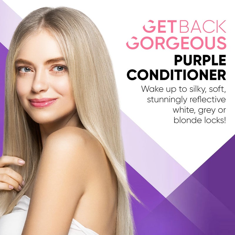 Get Back Gorgeous GBG Purple Conditioner for Blonde Hair - Hair Toner for Bleached, Grey & Blonde, Conditions & Neutralizes Brassy Hair in 3 Minutes - Hair Mask for Soft, Shiny & Silky Hair for Women & Men, 8 Oz - Image 2
