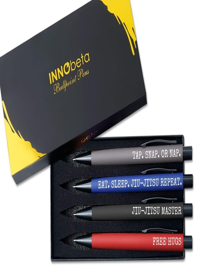 InnoBeta Jiu-jitsu Gifts, Ballpoint Pen Set of 4, Gift Ideas for Jiujitsu Lovers, BJJ Lovers, Jiu jitsu Coach, Instructor, Men, Women - Image 1
