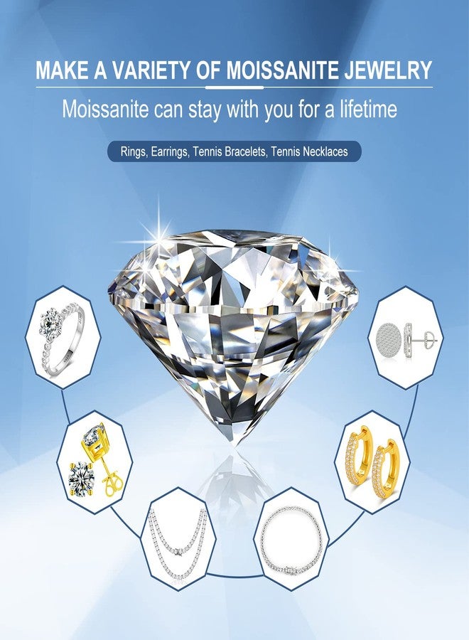 SAINTIMO Gems Moissanite Gemstone Wearing For Making Jewellery Purpose Lab Grown Simulated Diamond Stone Certified By Lab For Men And Women |Round Cut 10.0 Carats - Image 5
