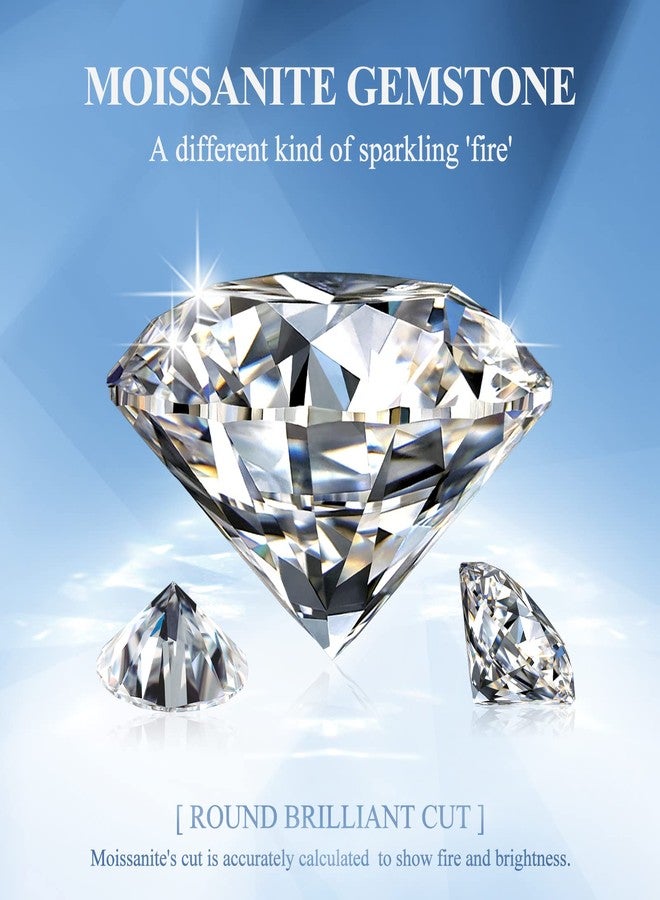 SAINTIMO Gems Moissanite Gemstone Wearing For Making Jewellery Purpose Lab Grown Simulated Diamond Stone Certified By Lab For Men And Women |Round Cut 10.0 Carats - Image 2