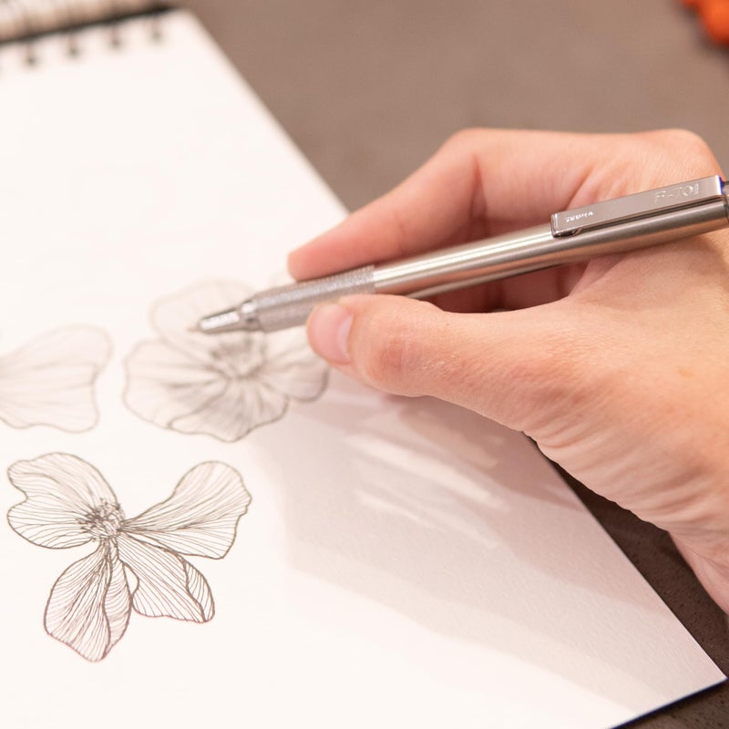 Zebra Pen F-701 Retractable Ballpoint Pen, 0.8mm Fine Point, Stainless Steel Barrel, Ideal for Teacher Gifts, School Supplies and Office Supplies, Black Ink, 1-Pack (29411) - Image 4