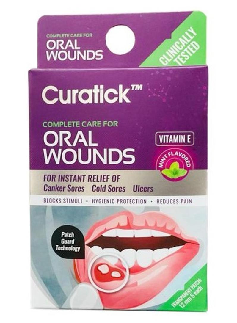 Oral Wound Home Care Solution – Transparent Patch For Oral Wounds, Mint Flavored, 12Mm (6 Patches)